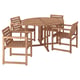 NÄMMARÖ Table+4 chaises accoud, extérieur, teinté brun clair, 51 1/8 "