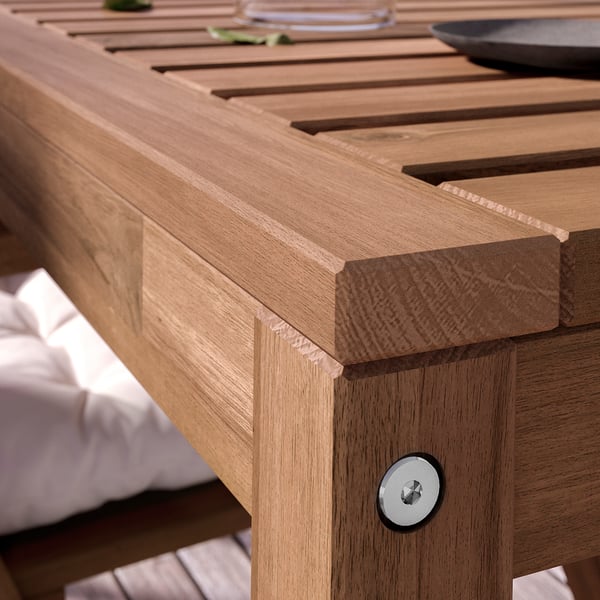 NÄMMARÖ Table, extérieur, teinté brun clair, 55 1/8x29 1/2 "