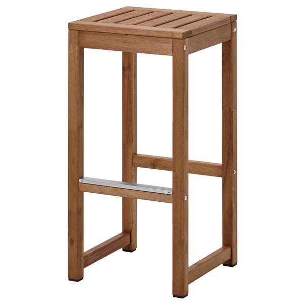 NÄMMARÖ Tabouret de bar, extérieur, teinté brun clair