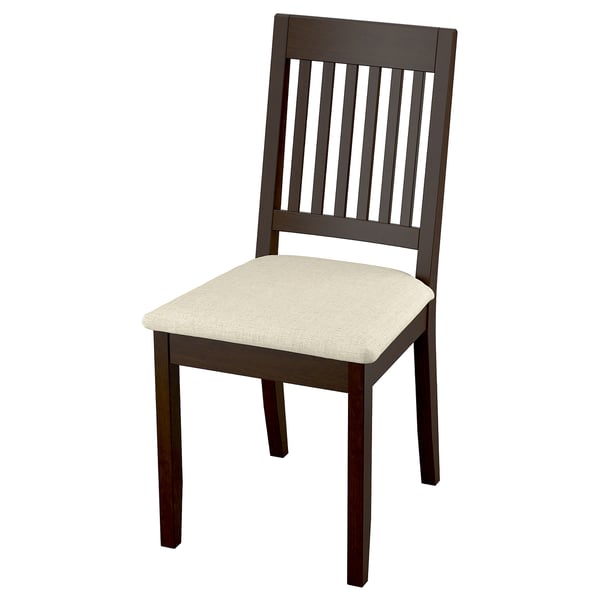 NÄSINGE Chaise, brun foncé teinté/Kilanda beige clair