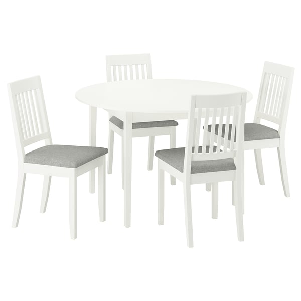NÄSINGE / NÄSINGE Table et 4 chaises, blanc/blanc Tibbleby beige-gris, 47 1/4 "