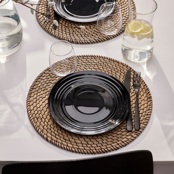 NÄTBARB Assiette, noir, 9 ½ "