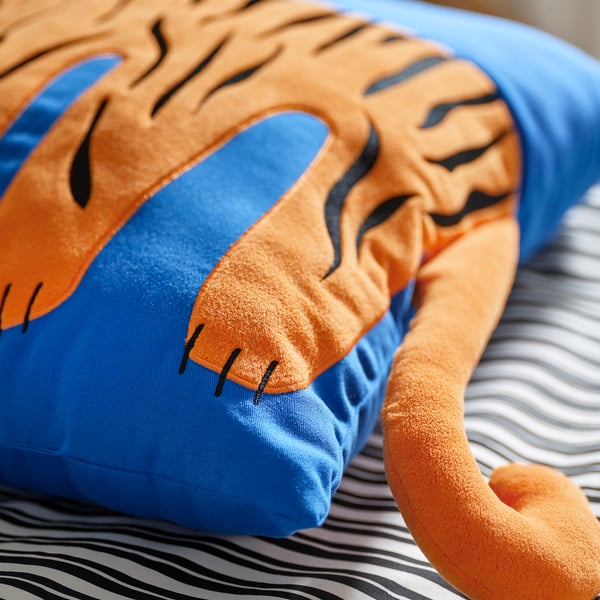 NATTHÄGER Coussin, bleu/tigre, 20x20 "