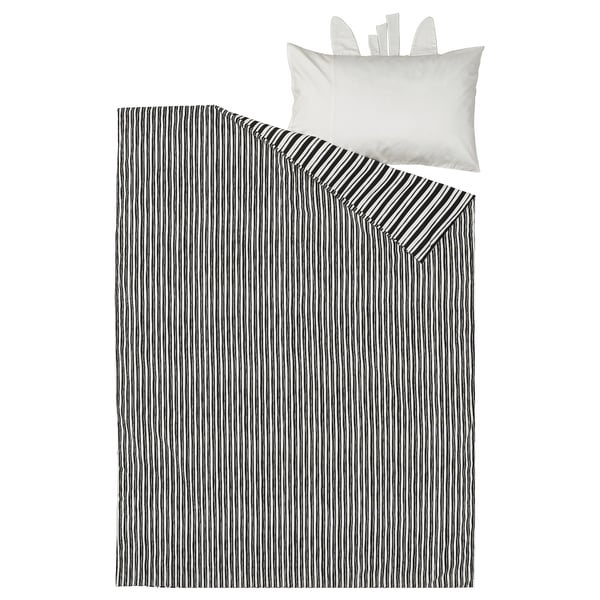NATTHÄGER Housse de couette et taie, noir blanc/zèbre, 1 place