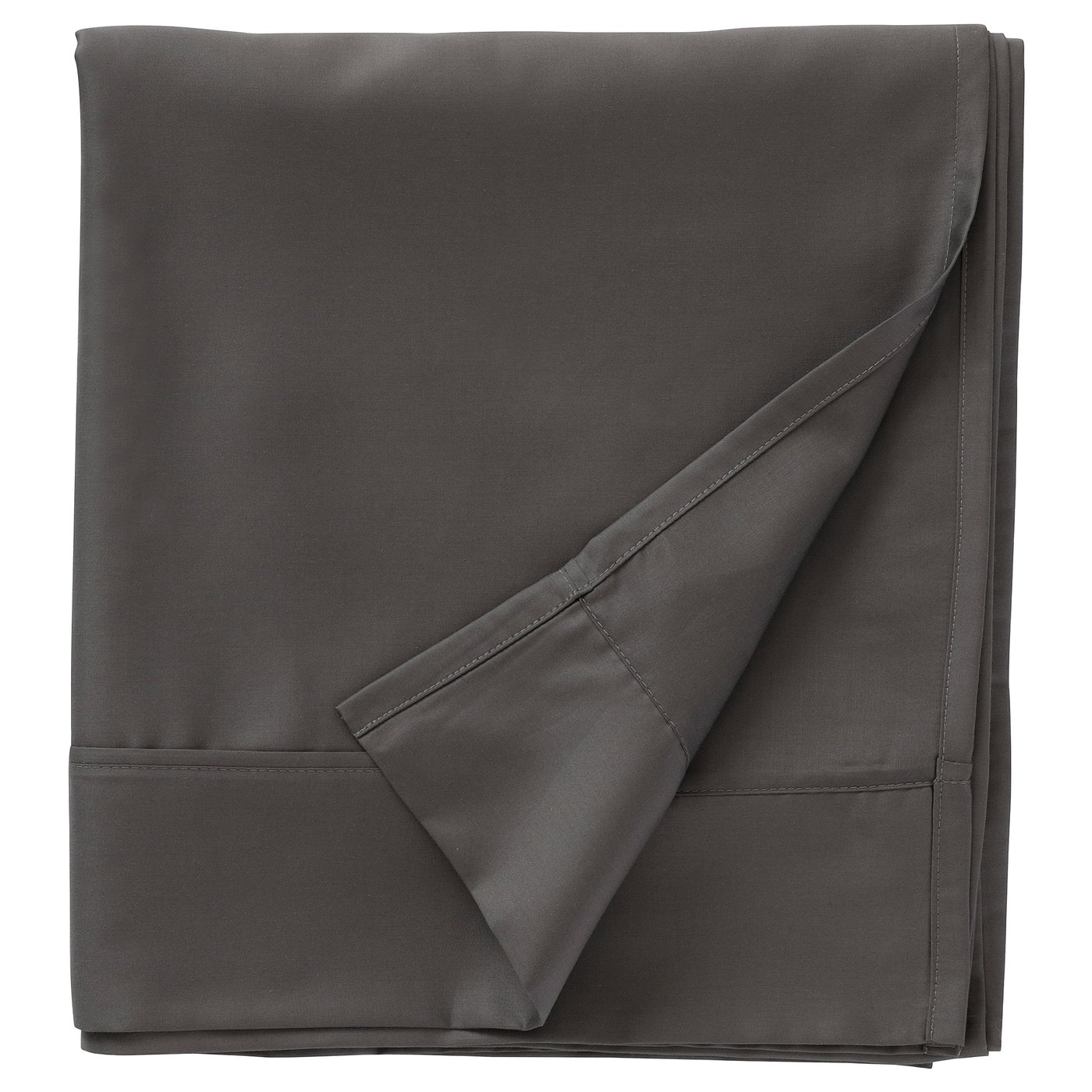 NATTJASMIN Drap plat, gris foncé, Très grand 2 places