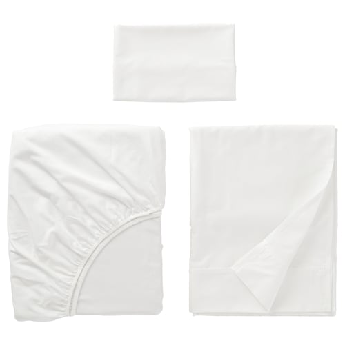 NATTJASMIN Ensemble draps, blanc, 1 place