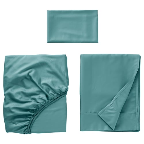 NATTJASMIN Ensemble draps, bleu-vert, 1 place