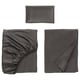 NATTJASMIN Ensemble draps, gris foncé, 1 place