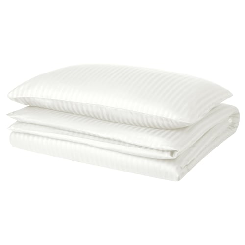 NATTJASMIN Housse de couette et taie(s), blanc, 1 place