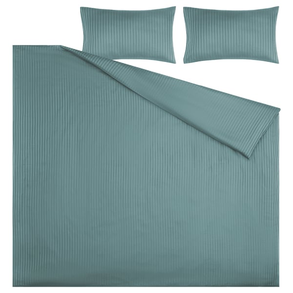 NATTJASMIN Housse de couette et taie(s), bleu-vert, 2 places/grand 2 places