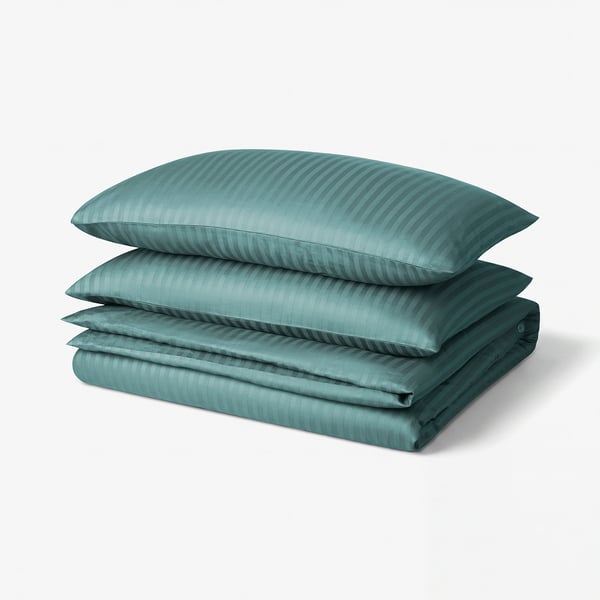 NATTJASMIN Housse de couette et taie(s), bleu-vert, 2 places/grand 2 places