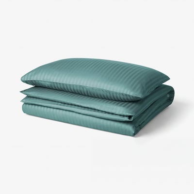 NATTJASMIN Housse de couette et taie(s), bleu-vert, 1 place