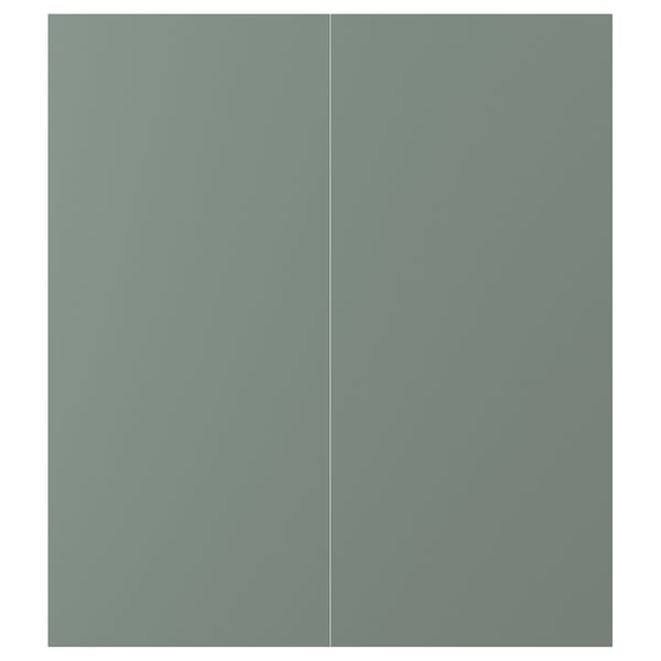 NICKEBO Porte arm inf angle 2p, mat gris-vert, 13x30 "