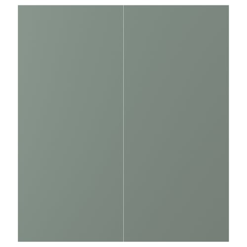 NICKEBO Porte arm inf angle 2p, mat gris-vert, 13x30 "