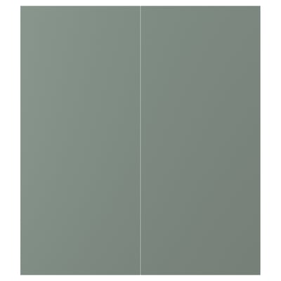 NICKEBO Porte arm inf angle 2p, mat gris-vert, 13x30 "