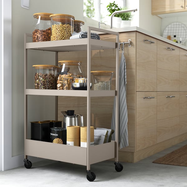 NISSAFORS Desserte, beige, 19 7/8x11 3/4x32 5/8 "