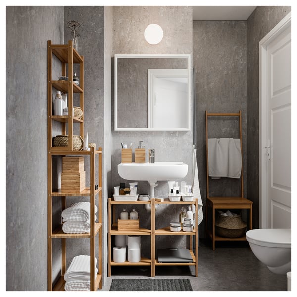 NISSEDAL Miroir, blanc, 25 5/8x25 5/8 "