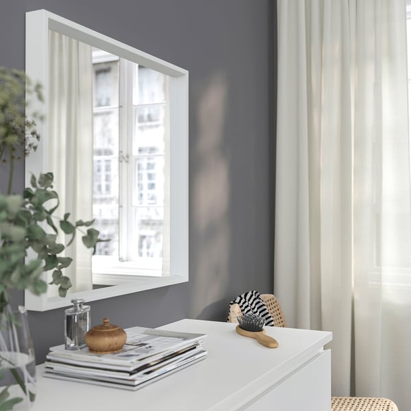 NISSEDAL Miroir, blanc, 25 5/8x25 5/8 "