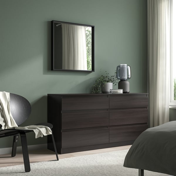NISSEDAL Miroir, noir, 25 5/8x25 5/8 "