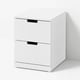 NORDLI Commode à 2 tiroirs, blanc, 15 3/4x21 1/4 "