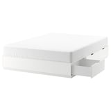 NORDLI Lit à tiroirs intégrés, blanc, Grand 2 places