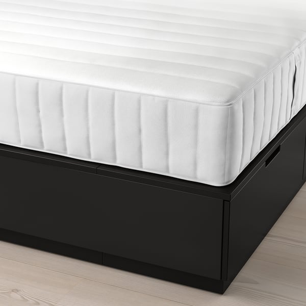 NORDLI Structure de lit av rang et matelas, anthracite/Valevåg mi-ferme, Grand 2 places