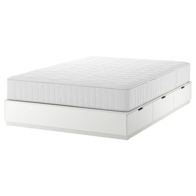 NORDLI Structure de lit av rang et matelas, blanc/Vågstranda ferme, Grand 2 places