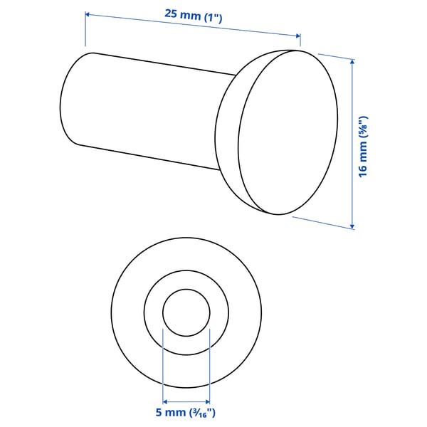 NYDALA Boutons, blanc, 5/8 "