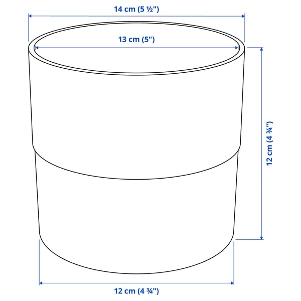 NYPON Cache-pot, intérieur/extérieur gris, 4 ¾ "
