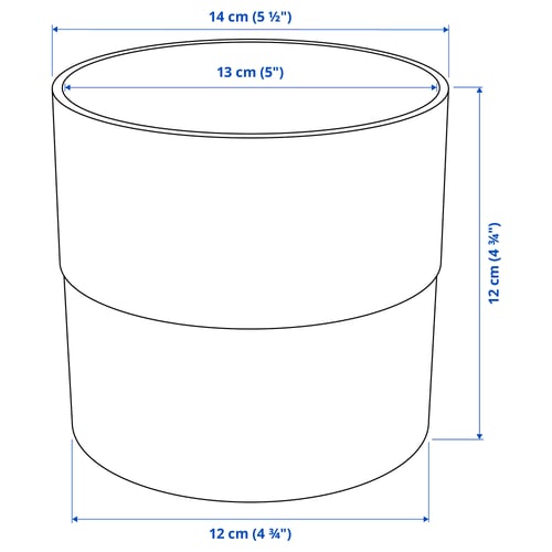 NYPON Cache-pot, intérieur/extérieur gris, 4 ¾ "