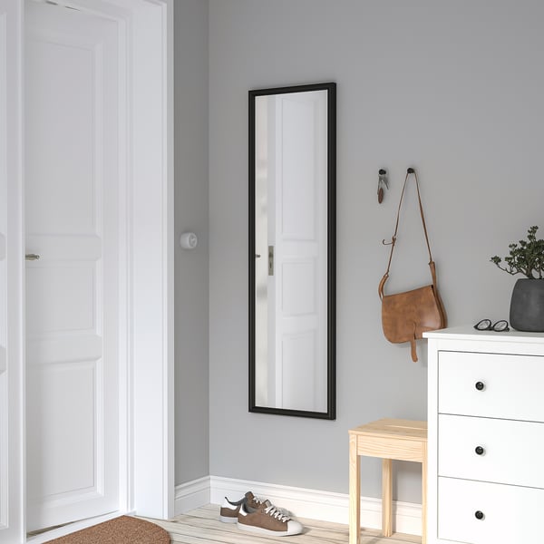 NYPONBUSKE Miroir, noir, 15 3/4x53 1/8 "