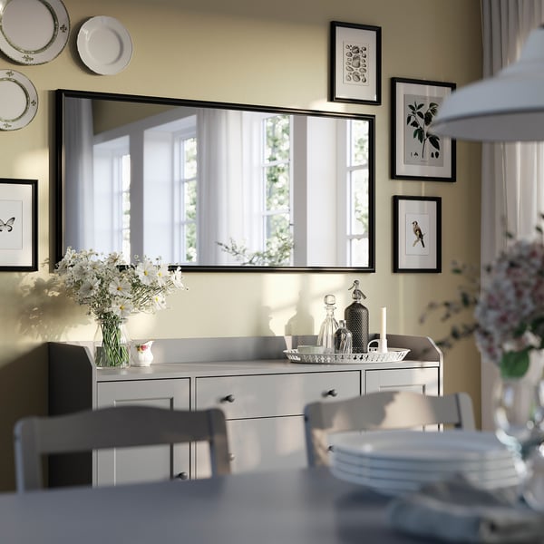NYPONBUSKE Miroir, noir, 25 5/8x53 1/8 "