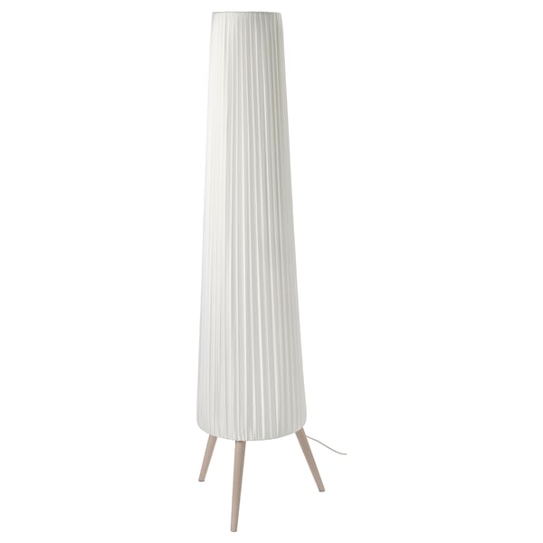 ÖKENSAND Lampadaire, hêtre/blanc