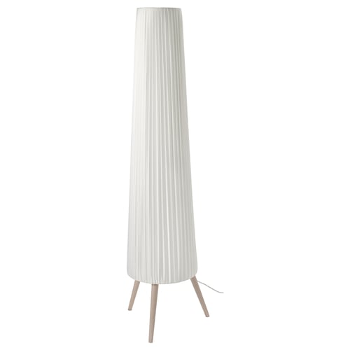 ÖKENSAND Lampadaire, hêtre/blanc