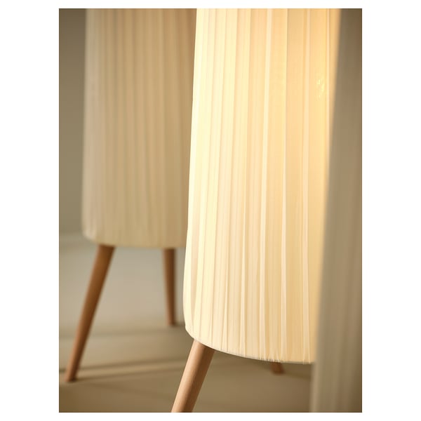 ÖKENSAND Lampadaire, hêtre/blanc
