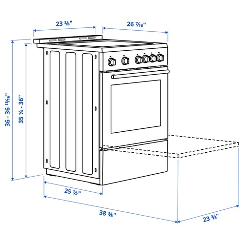 ÖRMINGE Cuisinière à surface vitrocéramique, acier inox, 24 "