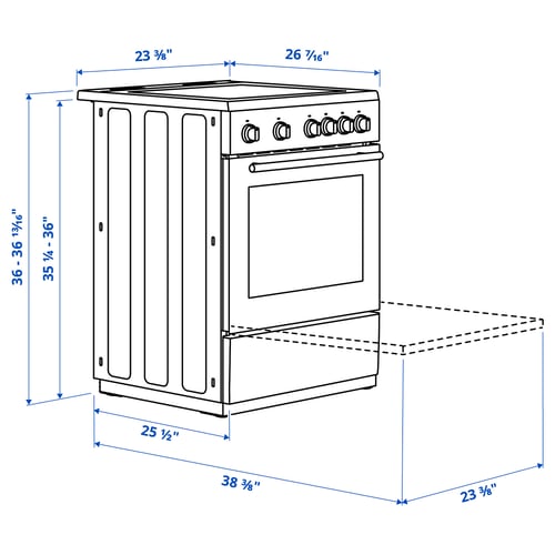 ÖRMINGE Cuisinière à tabl cuisson induction, acier inox, 24 "