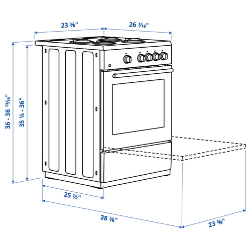 ÖRMINGE Cuisinière av table cuisson à gaz, acier inox, 24 "