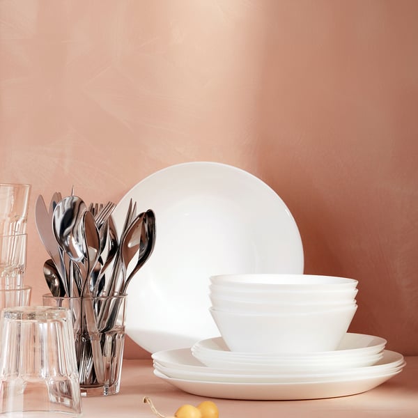 OFTAST Assiette, blanc, 9 ¾ "
