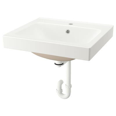 ORRSJÖN Lavabo profond avec siphon, blanc, 25x21 3/4 "