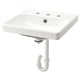 ORRSJÖN Lavabo semi-encastré avec siphon, blanc largeur 20 cm (8"), 20x19 5/8 "