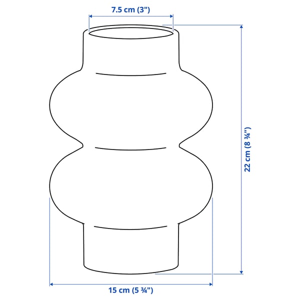 PÄRLHÄGG Vase, beige, 8 ¾ "