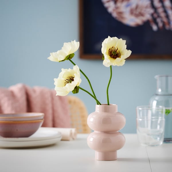 PÄRLHÄGG Vase, rose clair, 5 ½ "