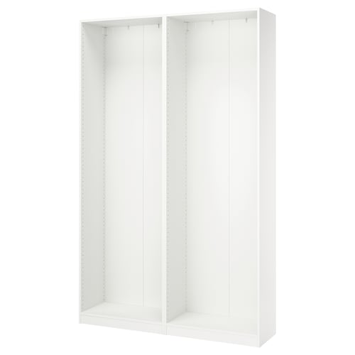 PAX 2 caissons armoire, blanc, 58 7/8x13 3/4x93 1/8 "