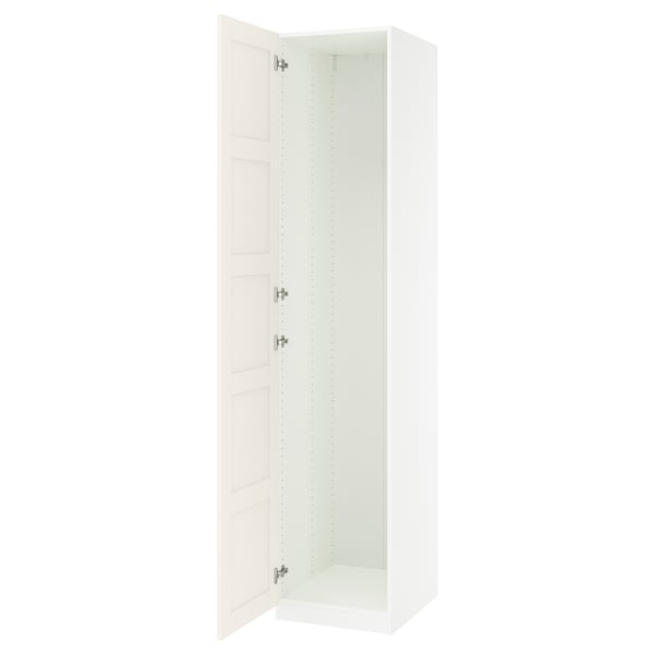 PAX / BERGSBO Agencement armoire-penderie, blanc/blanc, 19 5/8x23 5/8x93 1/8 "