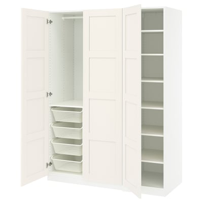 PAX / BERGSBO Agencement armoire-penderie, blanc/blanc, 59x23 5/8x79 1/4 "