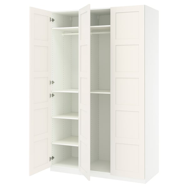 PAX / BERGSBO Agencement armoire-penderie, blanc/blanc, 59x23 5/8x93 1/8 "