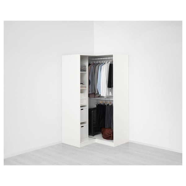 PAX / GRIMO Penderie d'angle, blanc/blanc, 43 3/8/43 3/8x79 1/4 "
