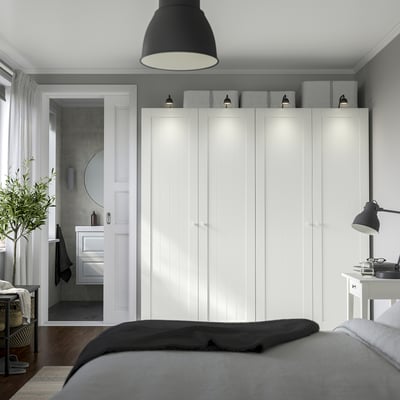 PAX / GULLABERG Agencement armoire-penderie, blanc/blanc, 78 3/4x23 5/8x79 1/4 "