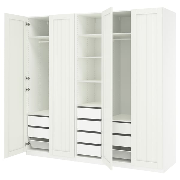 PAX / GULLABERG Agencement armoire-penderie, blanc/blanc, 98 3/8x23 5/8x93 1/8 "